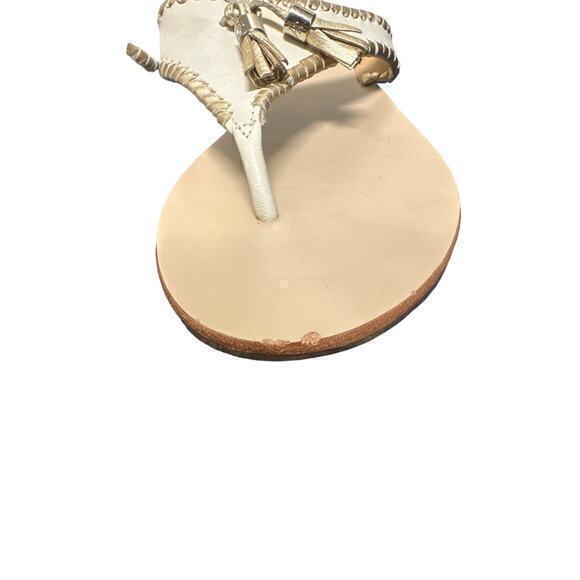Jack Rogers Alana Thong Sandals in Ivory & Gold Size 9 - Picture 6 of 6